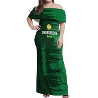 Custom Madagascar Football Off Shoulder Maxi Dress Go Barea - Wonder Print Shop
