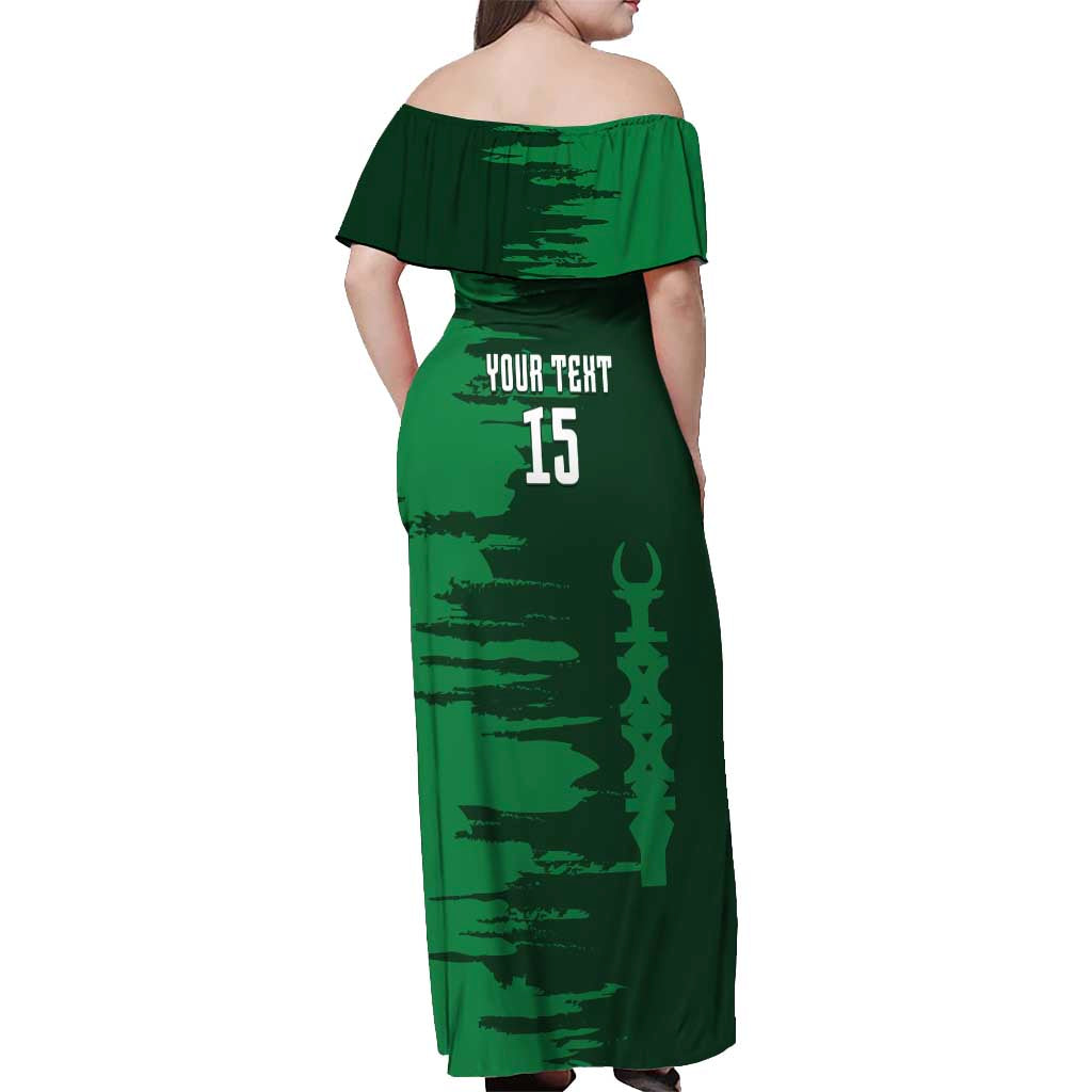 Custom Madagascar Football Off Shoulder Maxi Dress Go Barea - Wonder Print Shop