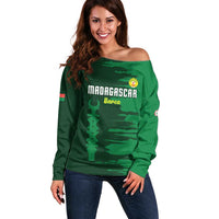 Custom Madagascar Football Off Shoulder Sweater Go Barea - Wonder Print Shop
