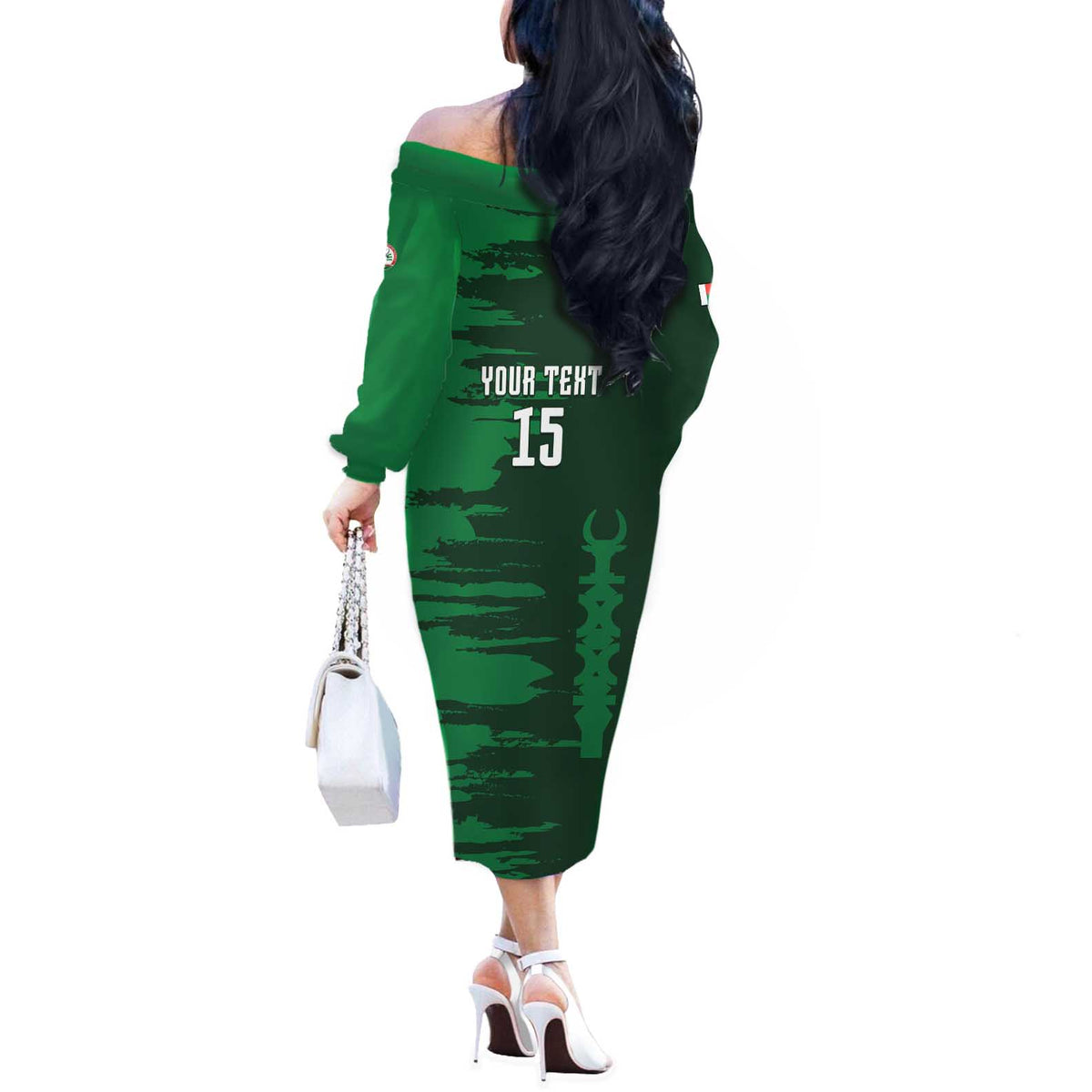 Custom Madagascar Football Off The Shoulder Long Sleeve Dress Go Barea - Wonder Print Shop