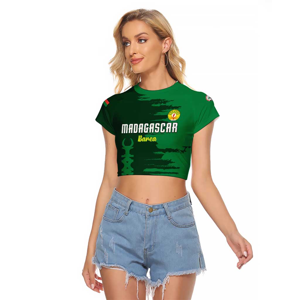 Custom Madagascar Football Raglan Cropped T Shirt Go Barea - Wonder Print Shop