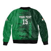 Custom Madagascar Football Sleeve Zip Bomber Jacket Go Barea - Wonder Print Shop