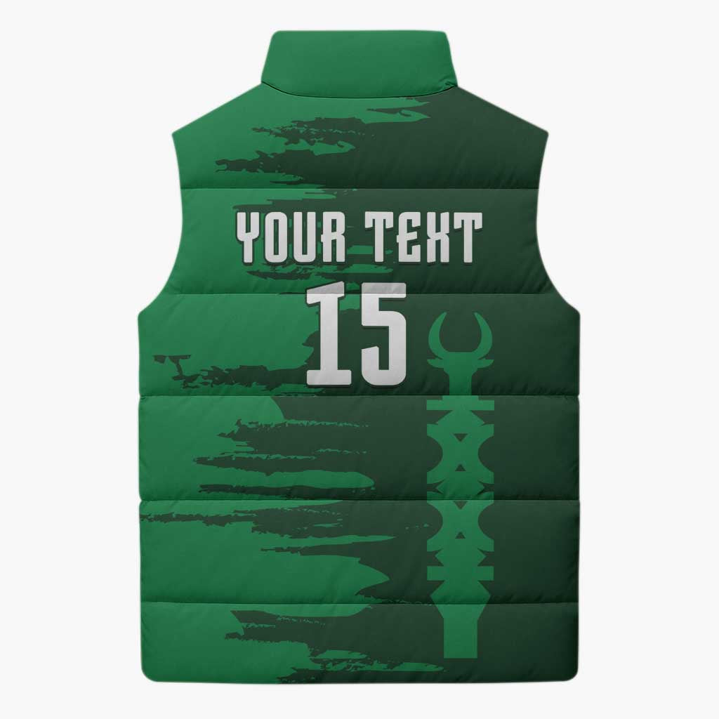 Custom Madagascar Football Sleeveless Puffer Jacket Go Barea - Wonder Print Shop