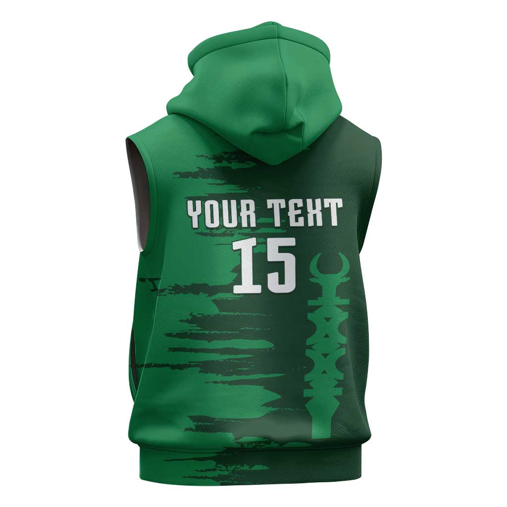 Custom Madagascar Football Sleeveless Zip Hoodie Go Barea - Wonder Print Shop