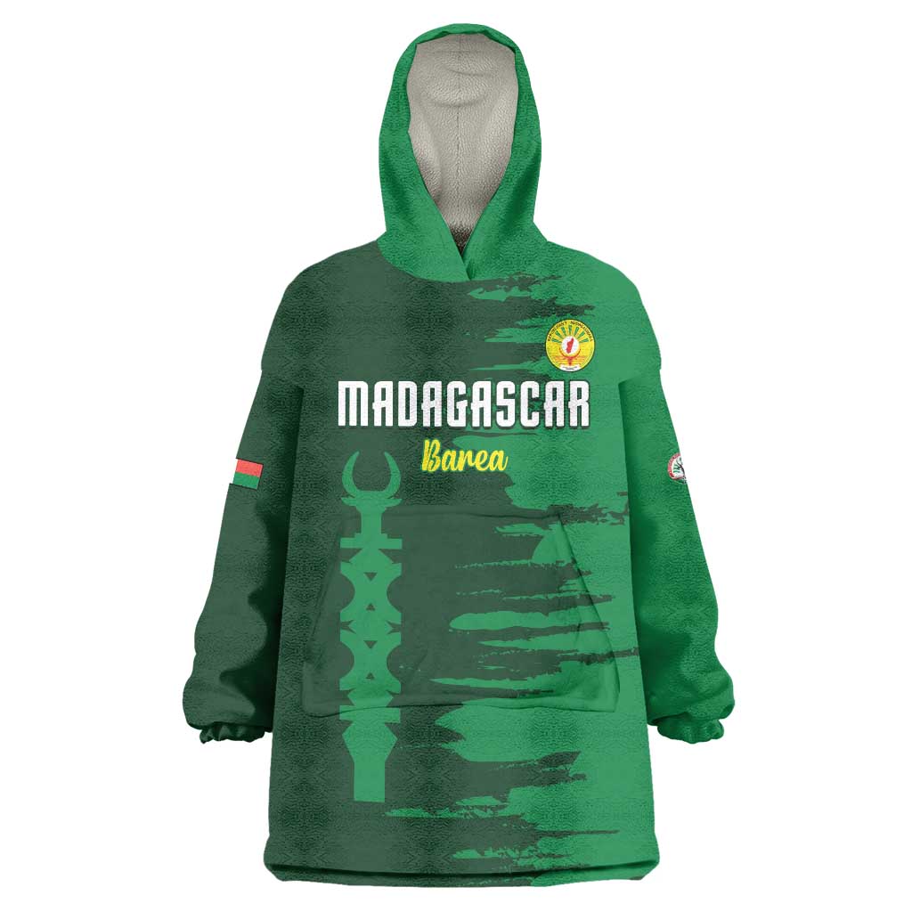 Custom Madagascar Football Wearable Blanket Hoodie Go Barea - Wonder Print Shop