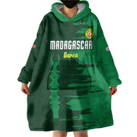 Custom Madagascar Football Wearable Blanket Hoodie Go Barea - Wonder Print Shop