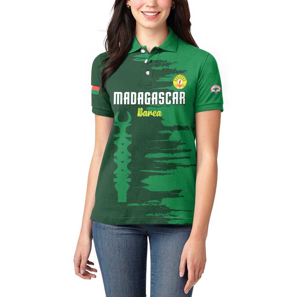 Custom Madagascar Football Women Polo Shirt Go Barea - Wonder Print Shop