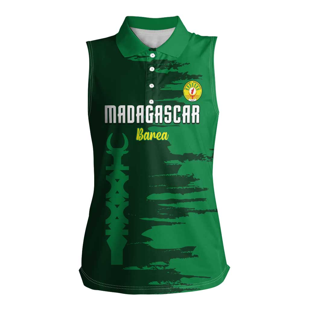 Custom Madagascar Football Women Sleeveless Polo Shirt Go Barea - Wonder Print Shop