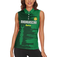 Custom Madagascar Football Women Sleeveless Polo Shirt Go Barea - Wonder Print Shop