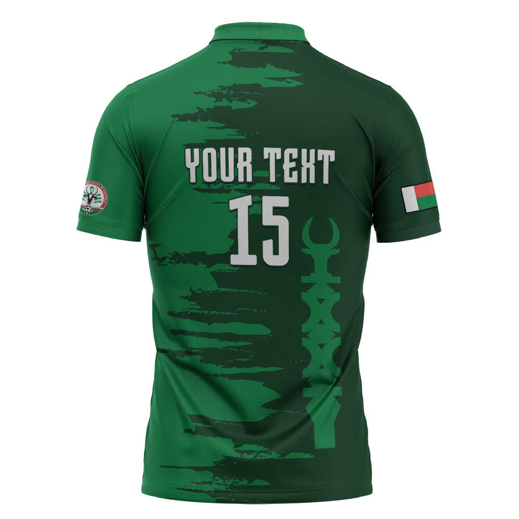 Custom Madagascar Football Zipper Polo Shirt Go Barea - Wonder Print Shop