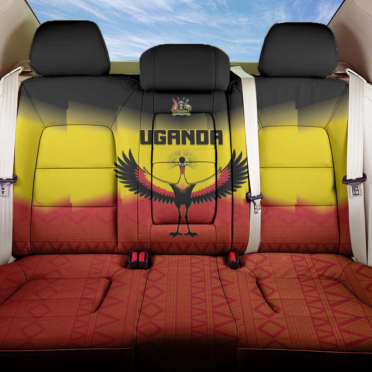 Uganda Football Back Car Seat Cover Go Cranes Go - Wonder Print Shop