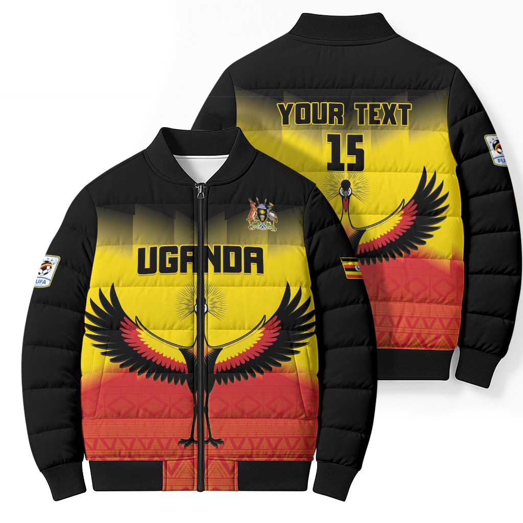 Custom Uganda Football Bomber Puffer Jacket Go Cranes Go - Wonder Print Shop