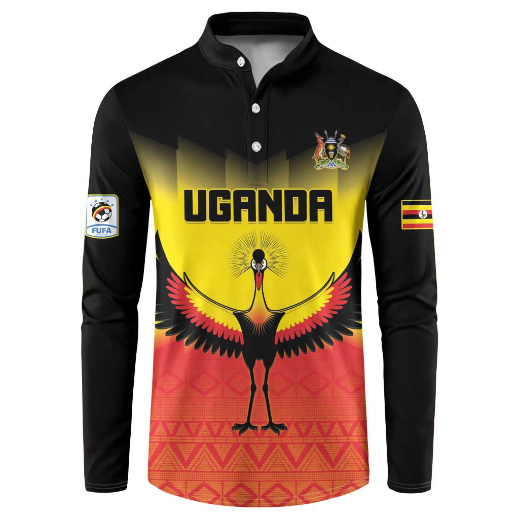 Custom Uganda Football Button Sweatshirt Go Cranes Go - Wonder Print Shop