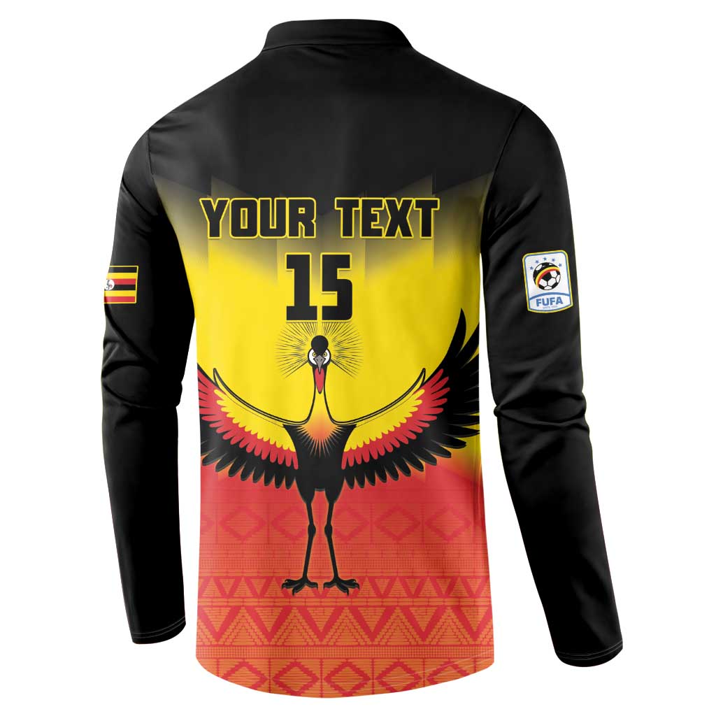 Custom Uganda Football Button Sweatshirt Go Cranes Go - Wonder Print Shop