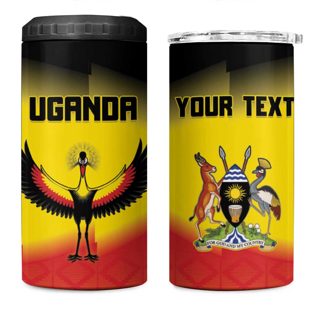 Custom Uganda Football 4 in 1 Can Cooler Tumbler Go Cranes Go - Wonder Print Shop