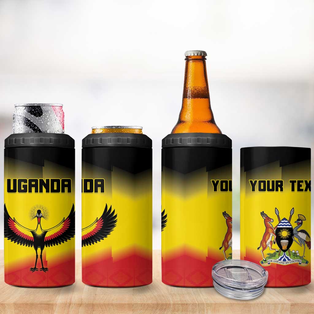 Custom Uganda Football 4 in 1 Can Cooler Tumbler Go Cranes Go - Wonder Print Shop