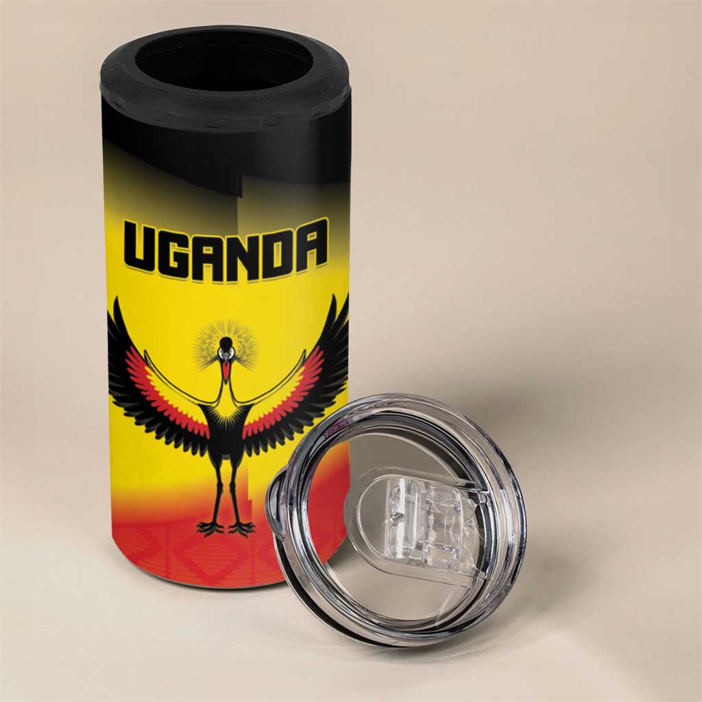 Custom Uganda Football 4 in 1 Can Cooler Tumbler Go Cranes Go - Wonder Print Shop