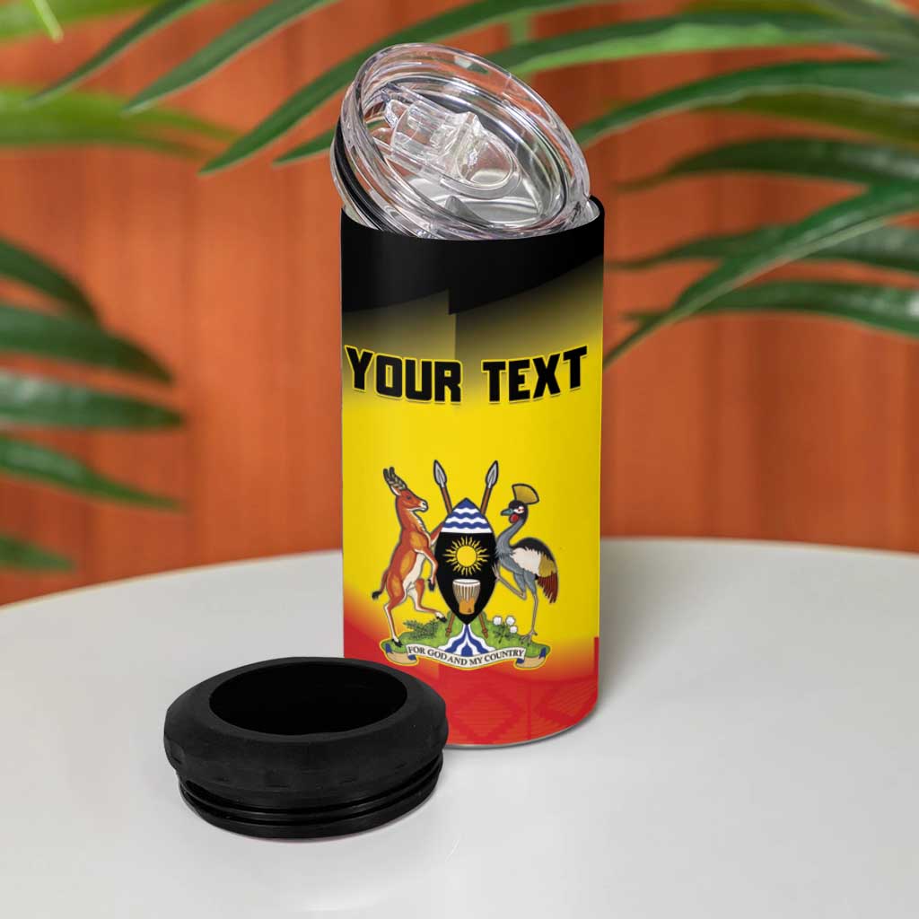 Custom Uganda Football 4 in 1 Can Cooler Tumbler Go Cranes Go - Wonder Print Shop