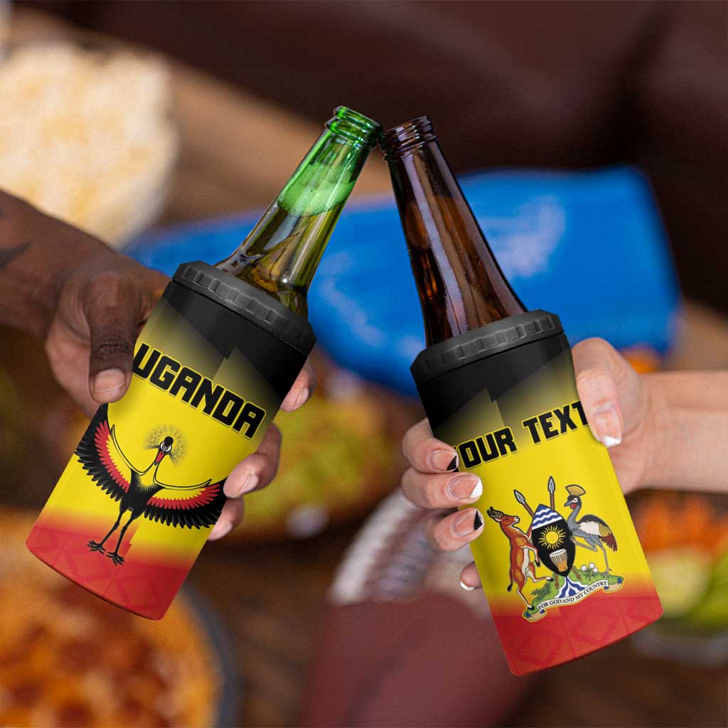 Custom Uganda Football 4 in 1 Can Cooler Tumbler Go Cranes Go - Wonder Print Shop