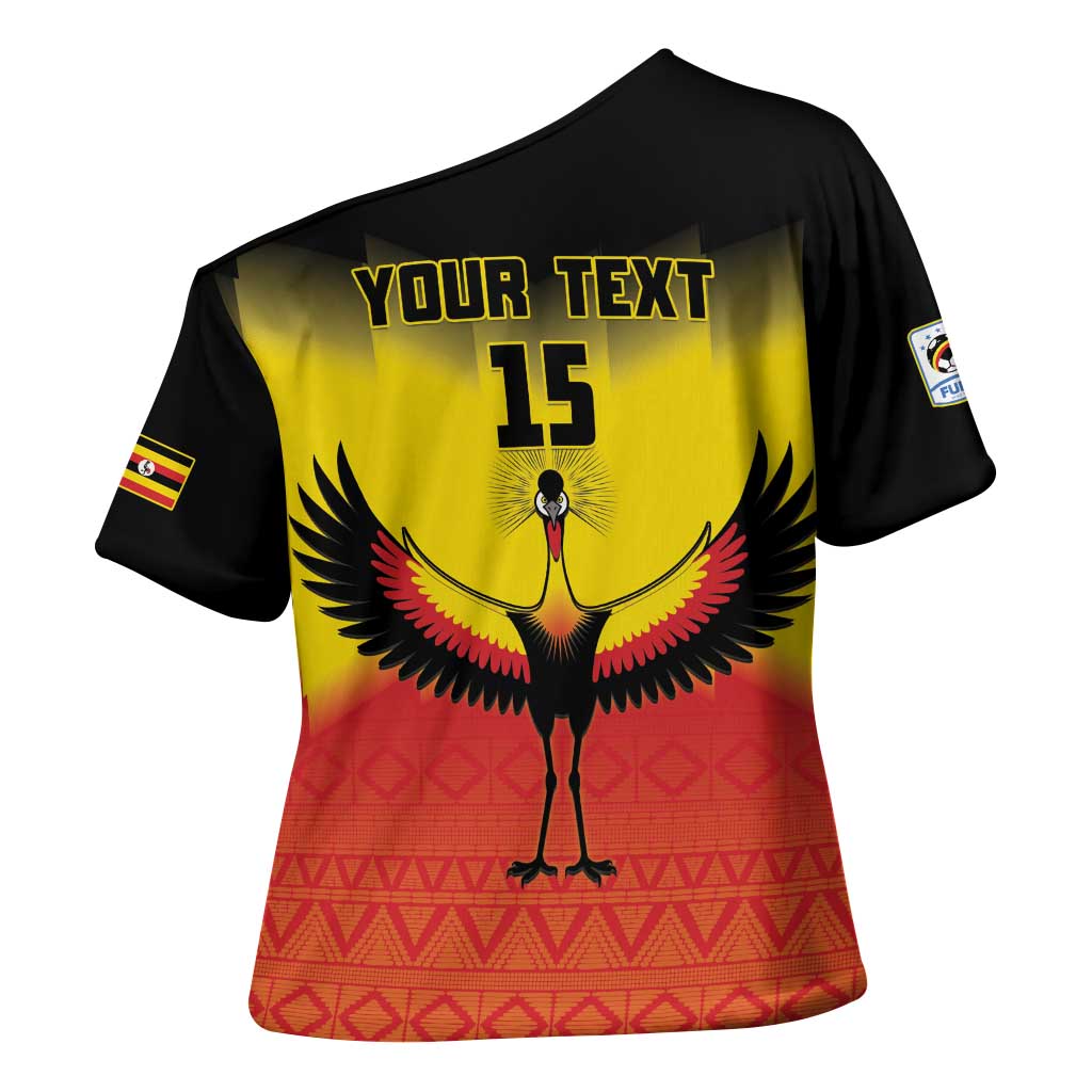 Custom Uganda Football Cross Shoulder Shirt Go Cranes Go - Wonder Print Shop