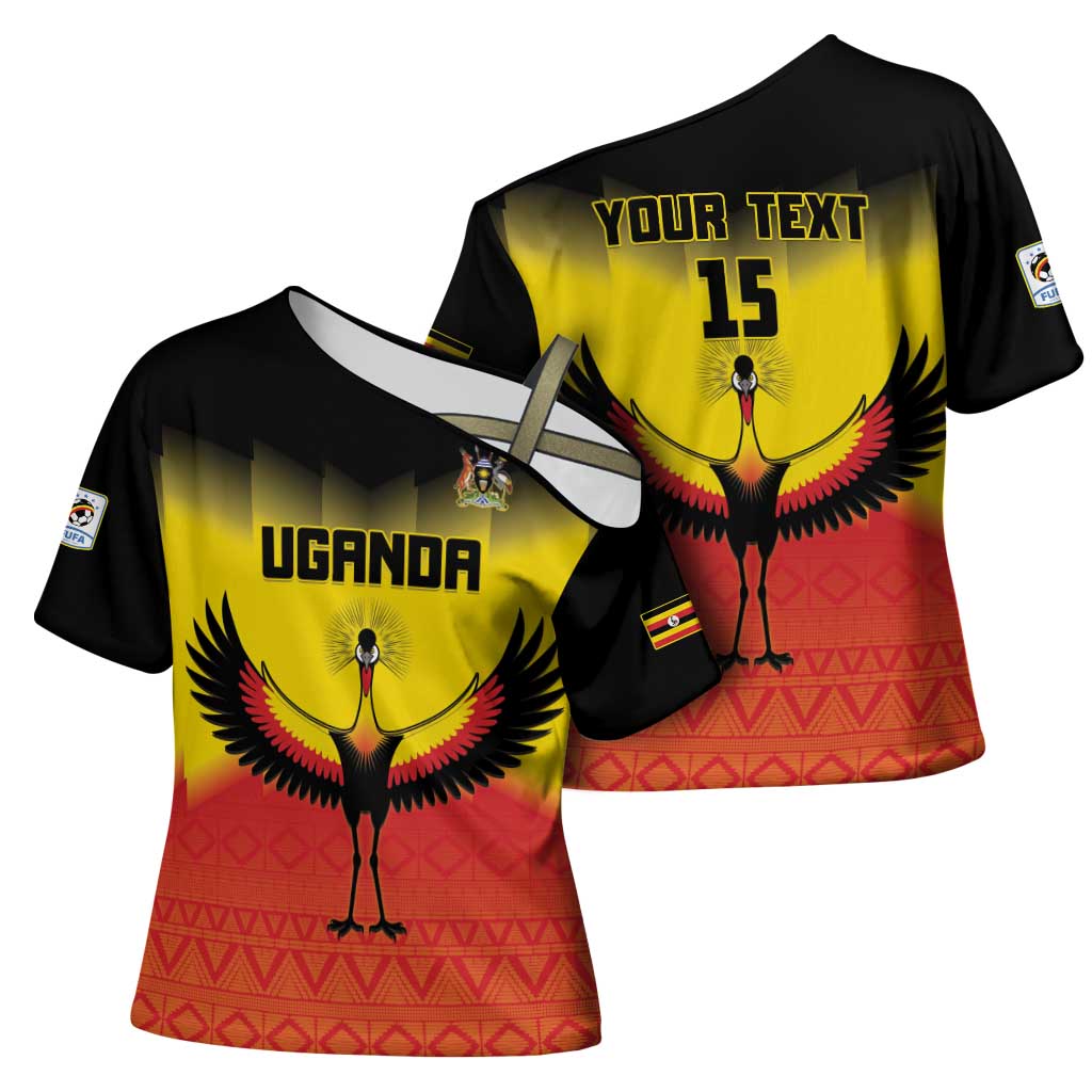 Custom Uganda Football Cross Shoulder Shirt Go Cranes Go - Wonder Print Shop