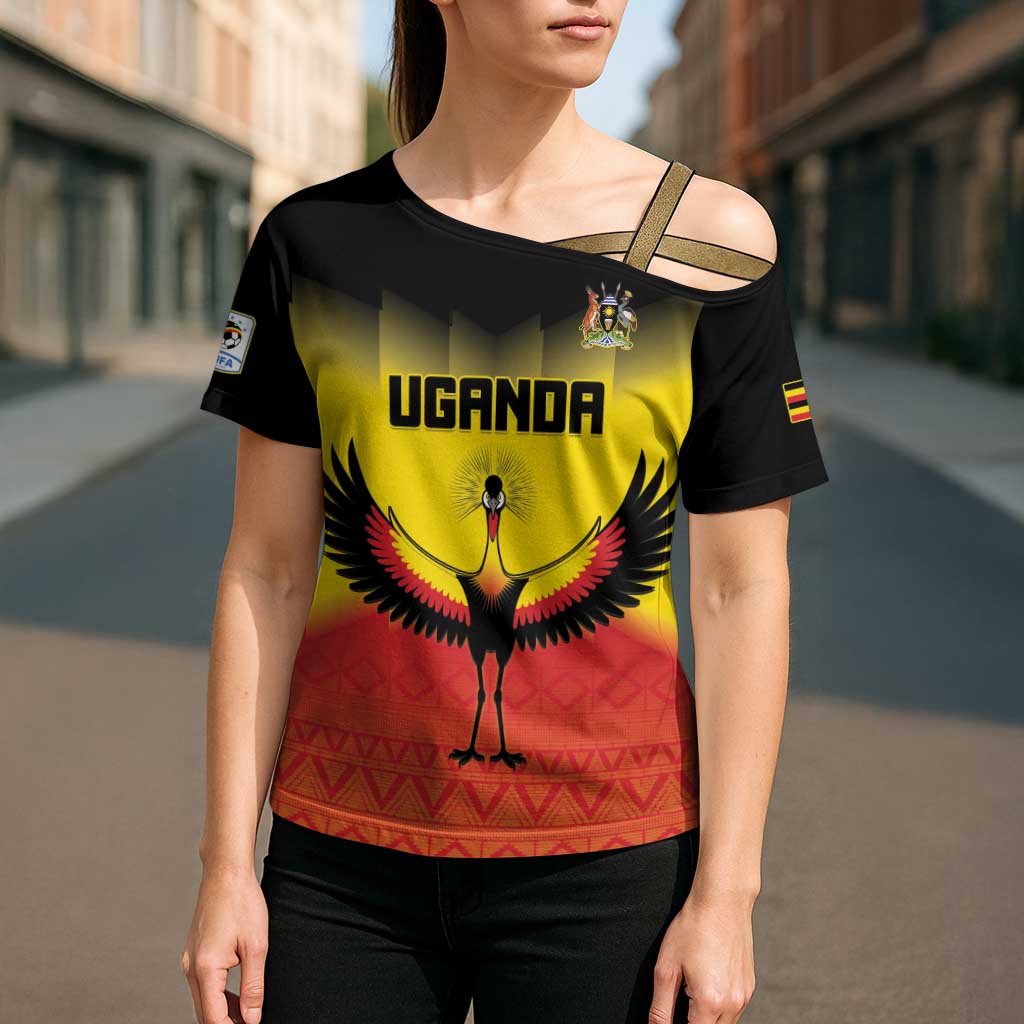 Custom Uganda Football Cross Shoulder Shirt Go Cranes Go - Wonder Print Shop