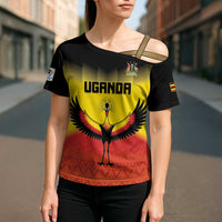 Custom Uganda Football Cross Shoulder Shirt Go Cranes Go - Wonder Print Shop