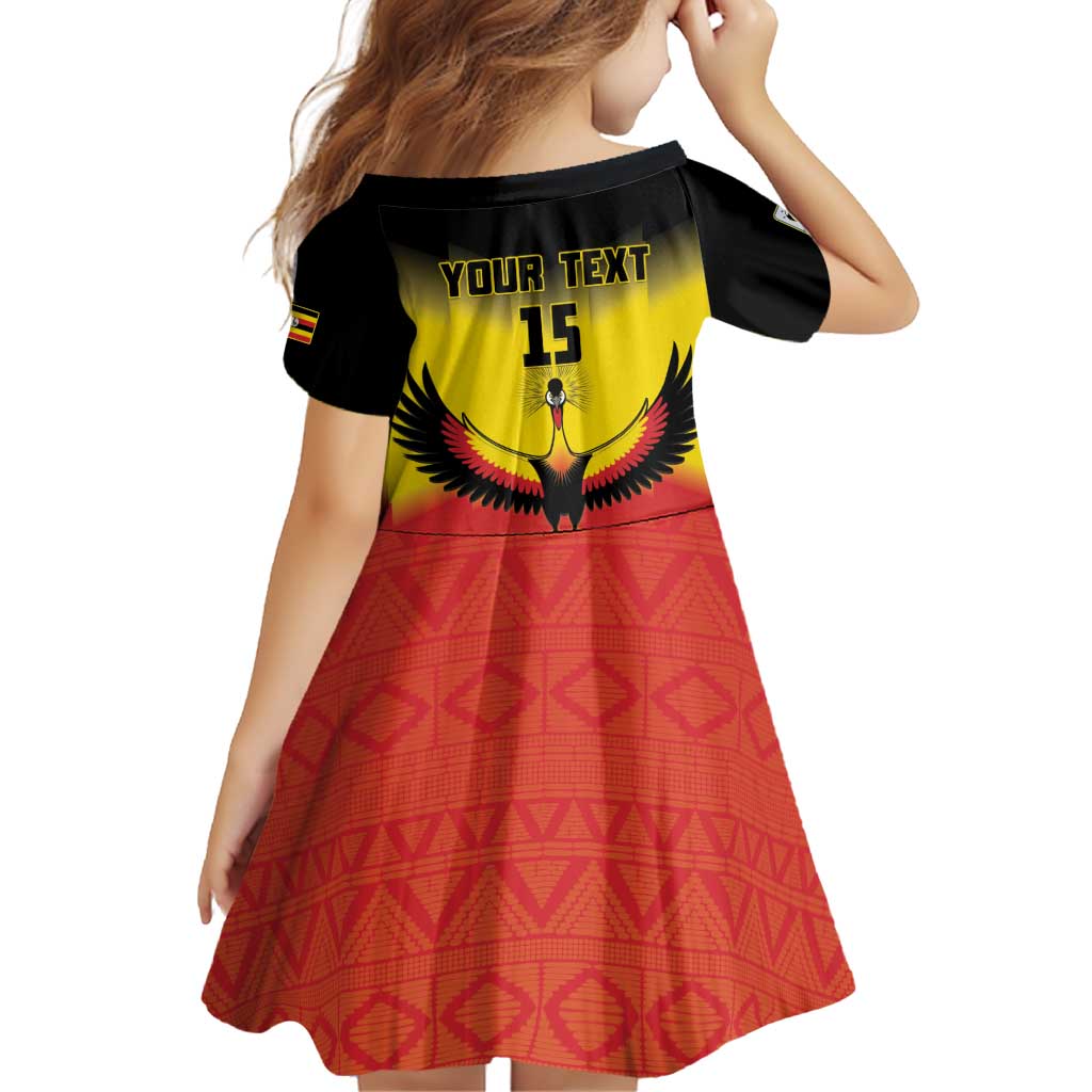 Custom Uganda Football Family Matching Off Shoulder Short Dress and Hawaiian Shirt Go Cranes Go - Wonder Print Shop