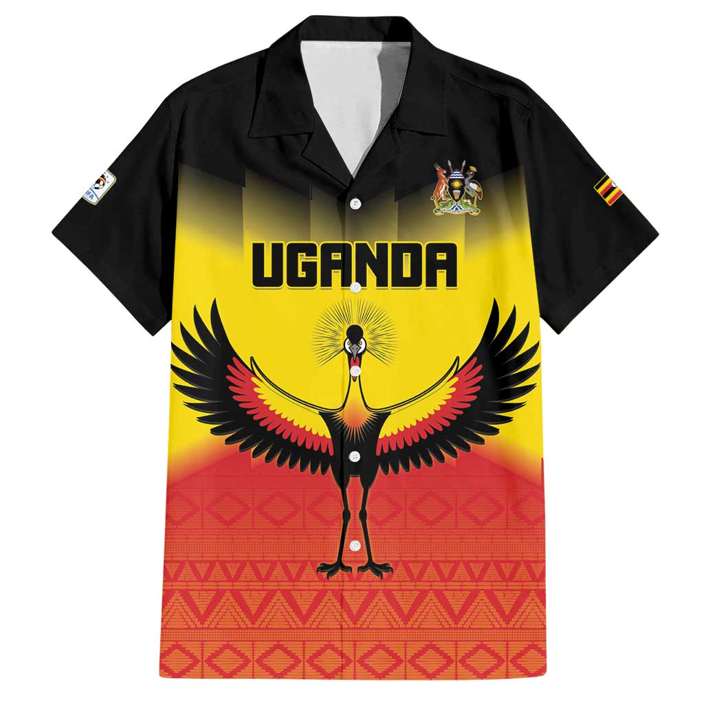 Custom Uganda Football Family Matching Off Shoulder Short Dress and Hawaiian Shirt Go Cranes Go - Wonder Print Shop