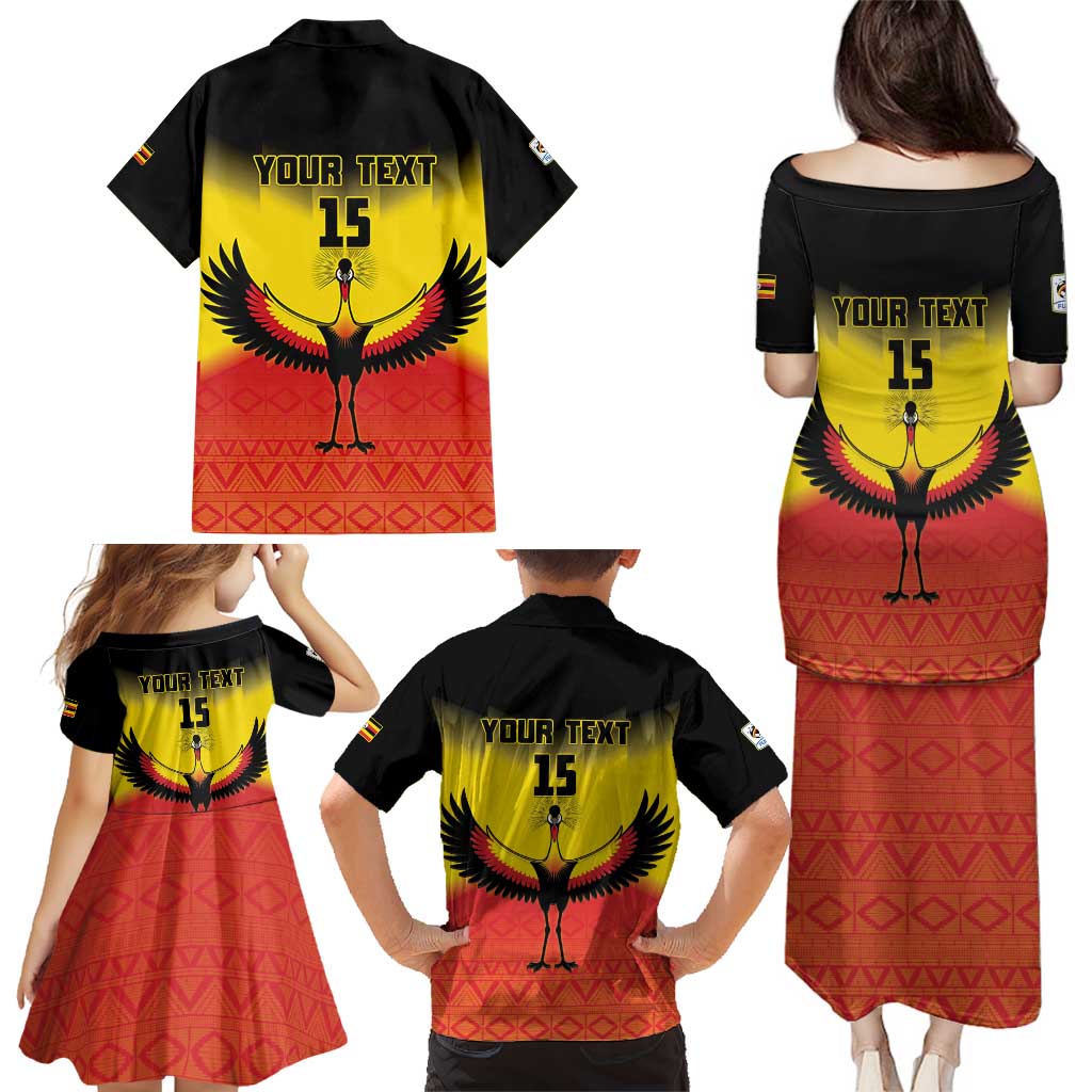 Custom Uganda Football Family Matching Puletasi and Hawaiian Shirt Go Cranes Go - Wonder Print Shop
