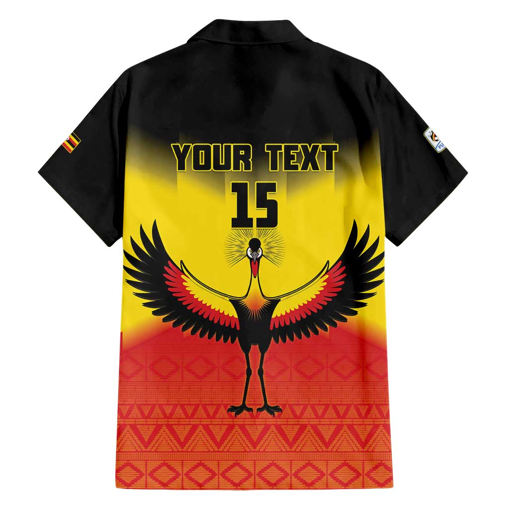 Custom Uganda Football Family Matching Short Sleeve Bodycon Dress and Hawaiian Shirt Go Cranes Go - Wonder Print Shop
