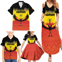 Custom Uganda Football Family Matching Summer Maxi Dress and Hawaiian Shirt Go Cranes Go - Wonder Print Shop