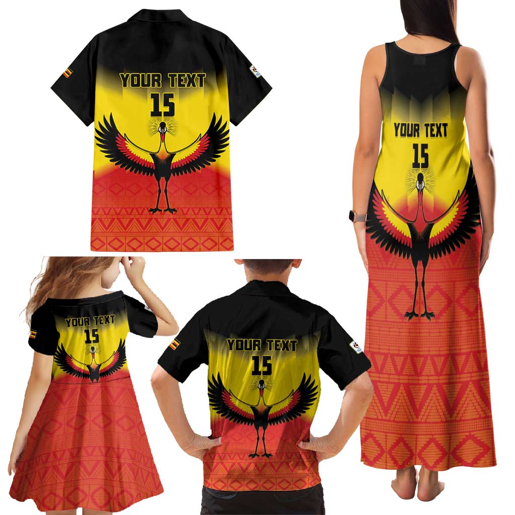 Custom Uganda Football Family Matching Tank Maxi Dress and Hawaiian Shirt Go Cranes Go - Wonder Print Shop