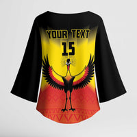 Custom Uganda Football Kimono Sleeve Blouse Go Cranes Go - Wonder Print Shop