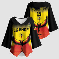 Custom Uganda Football Kimono Sleeve Blouse Go Cranes Go - Wonder Print Shop