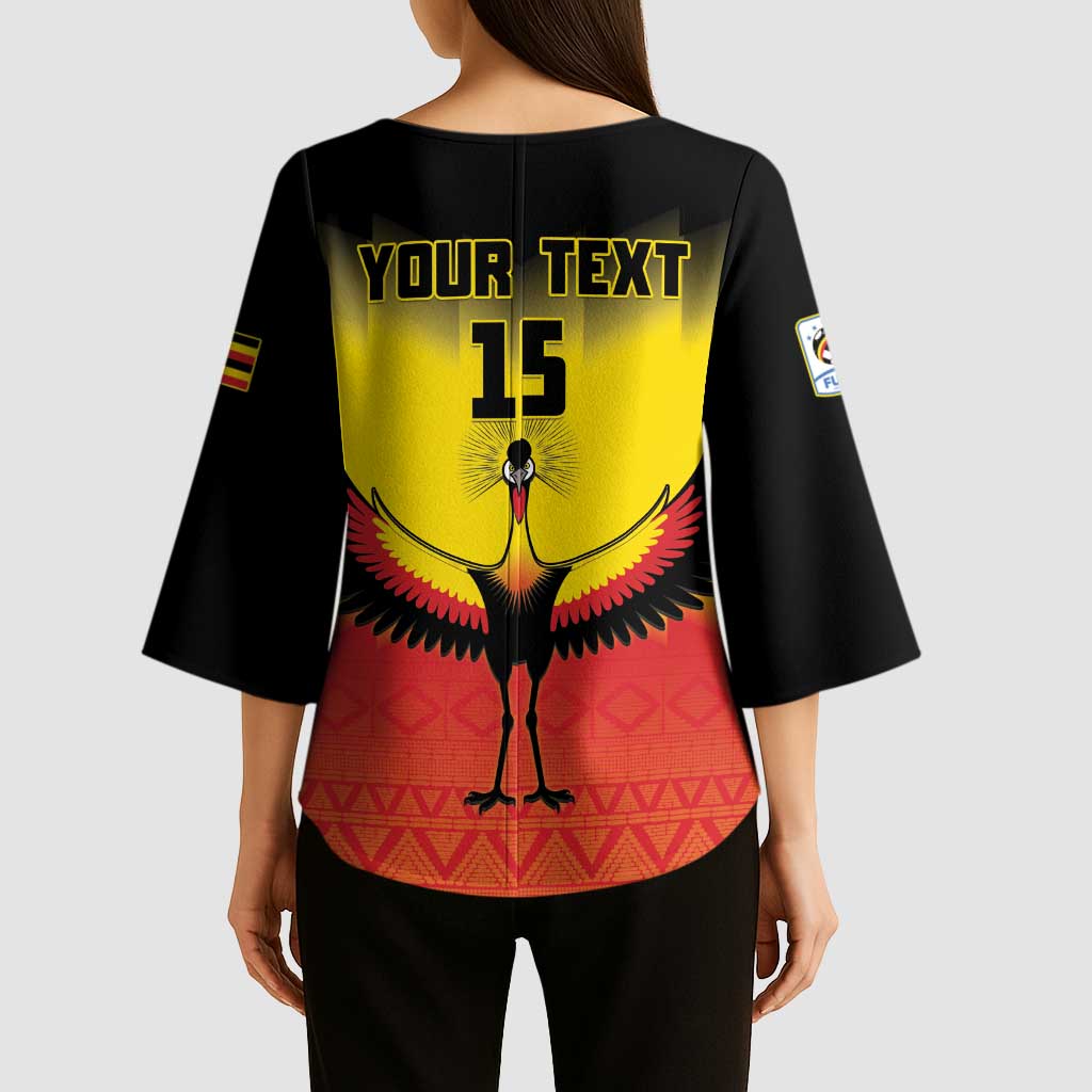 Custom Uganda Football Kimono Sleeve Blouse Go Cranes Go - Wonder Print Shop