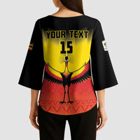Custom Uganda Football Kimono Sleeve Blouse Go Cranes Go - Wonder Print Shop