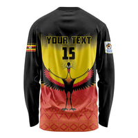 Custom Uganda Football Long Sleeve Shirt Go Cranes Go - Wonder Print Shop