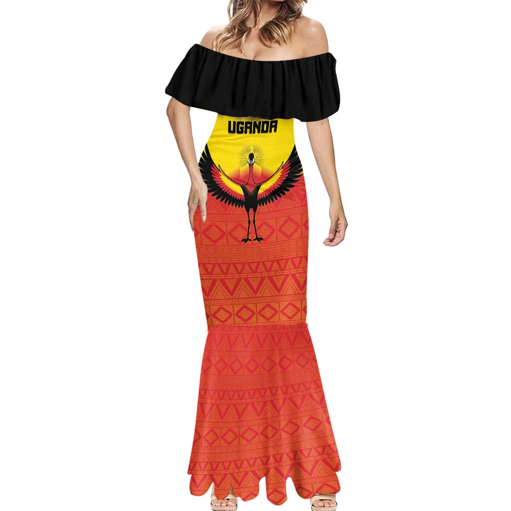 Custom Uganda Football Mermaid Dress Go Cranes Go - Wonder Print Shop