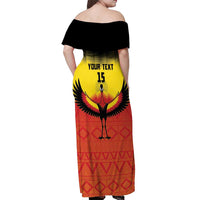 Custom Uganda Football Off Shoulder Maxi Dress Go Cranes Go - Wonder Print Shop
