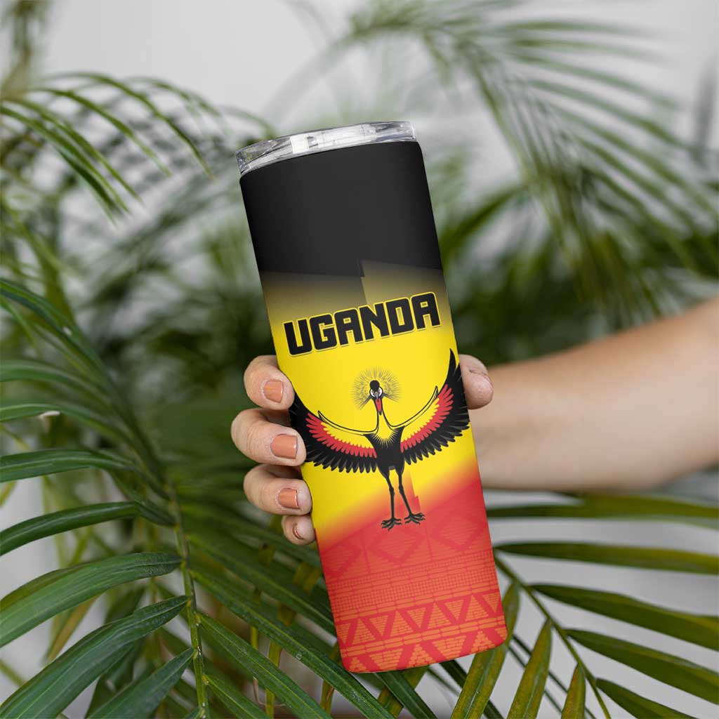 Custom Uganda Football Skinny Tumbler Go Cranes Go - Wonder Print Shop