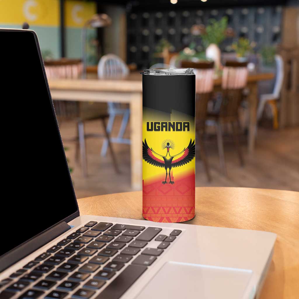 Custom Uganda Football Skinny Tumbler Go Cranes Go - Wonder Print Shop