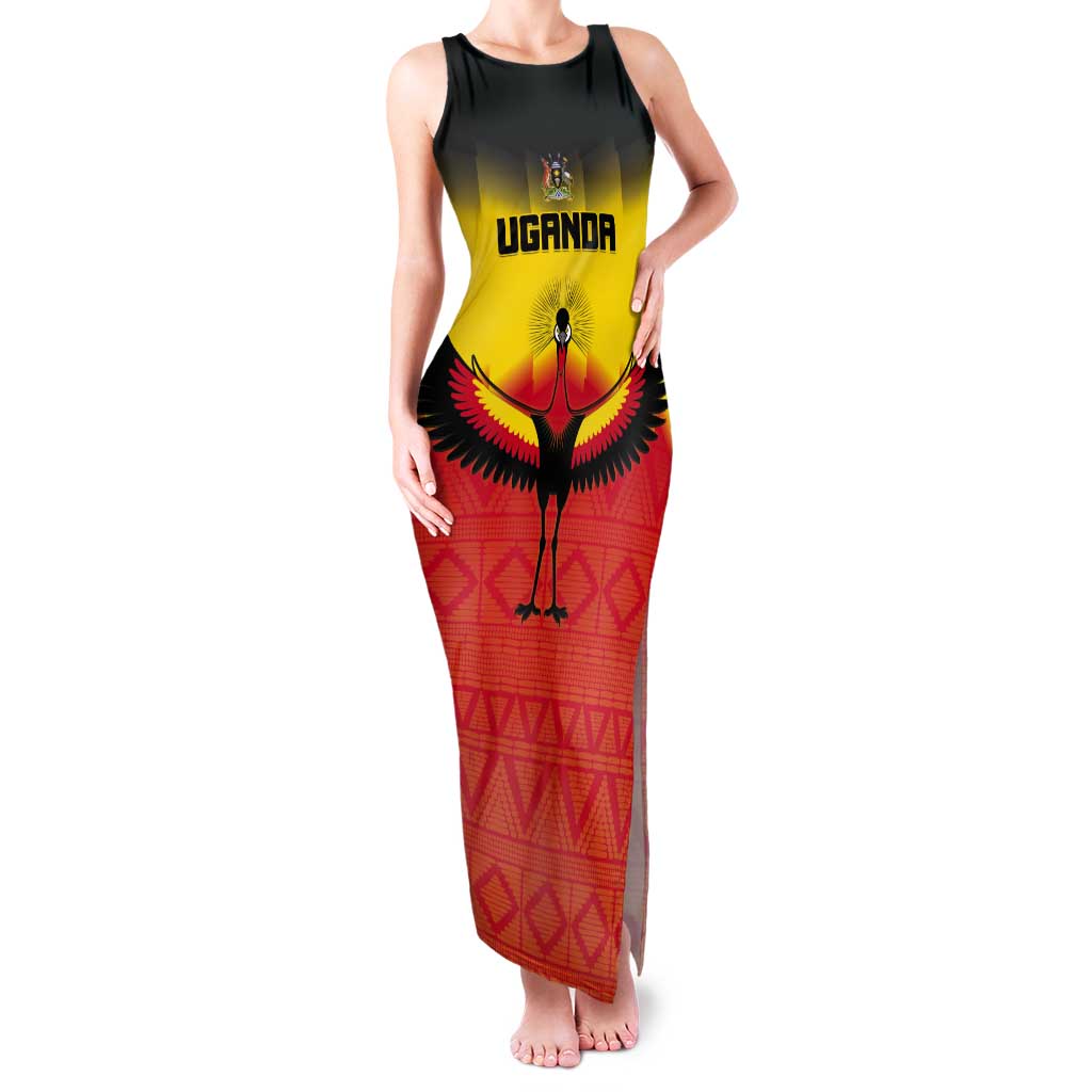 Custom Uganda Football Tank Maxi Dress Go Cranes Go - Wonder Print Shop