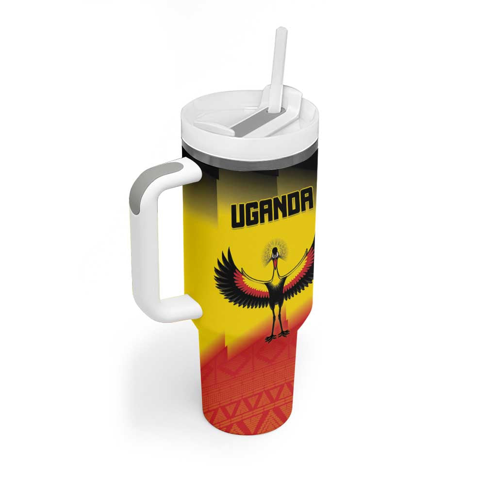 Custom Uganda Football Tumbler With Handle Go Cranes Go - Wonder Print Shop