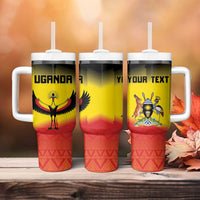Custom Uganda Football Tumbler With Handle Go Cranes Go - Wonder Print Shop