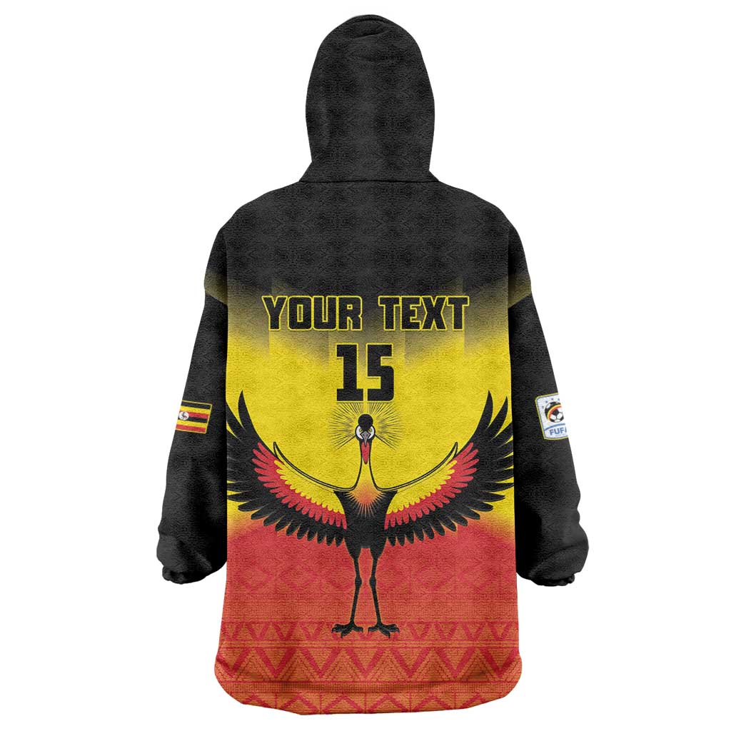 Custom Uganda Football Wearable Blanket Hoodie Go Cranes Go - Wonder Print Shop