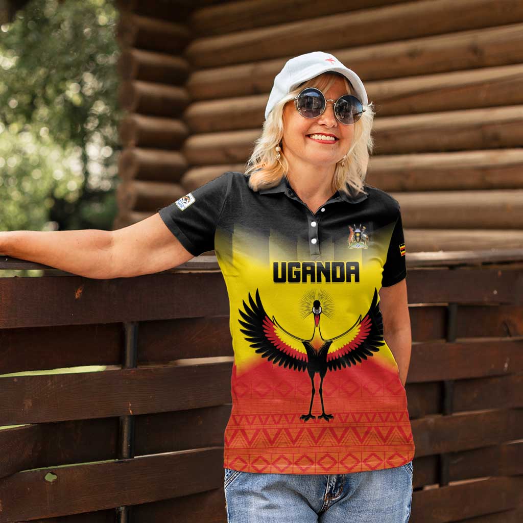 Custom Uganda Football Women Polo Shirt Go Cranes Go - Wonder Print Shop