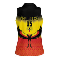 Custom Uganda Football Women Sleeveless Polo Shirt Go Cranes Go - Wonder Print Shop