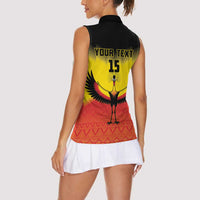 Custom Uganda Football Women Sleeveless Polo Shirt Go Cranes Go - Wonder Print Shop