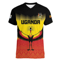 Custom Uganda Football Women V-Neck T-Shirt Go Cranes Go - Wonder Print Shop